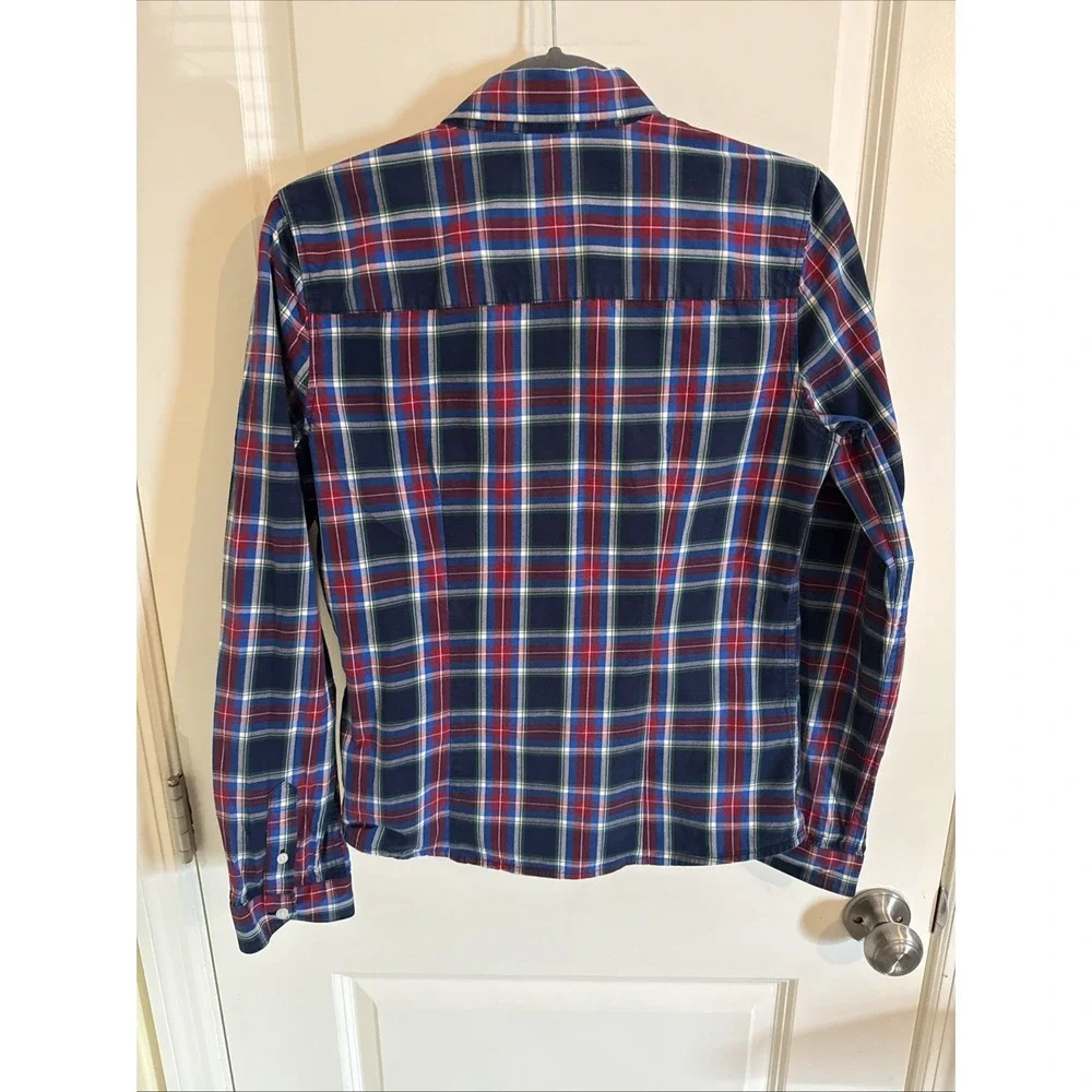 Abercrombie Kids Boy's Flannel Plaid Red/Navy  100% Cotton Shirt Size Med BTS